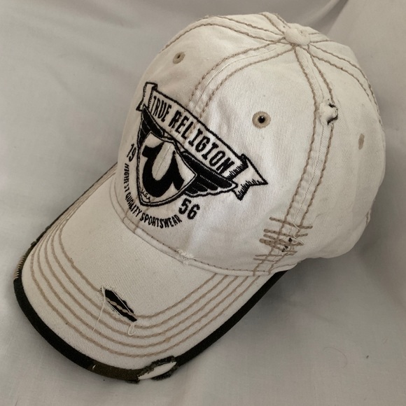 white true religion hat